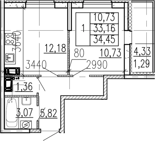 Купить однокомнатную квартиру на улице Школьная в Ленинградской области. Вариант № 9095647, 0, площадь -  квм, цена 4902450 рублей