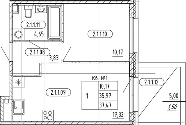 Купить однокомнатную квартиру в новостройках у метро Звёздная в Санкт-Петербурге. Вариант № 5571163, 0, площадь -  квм, цена 7897695 рублей