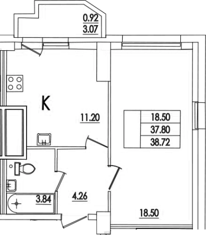 Купить однокомнатную квартиру в ЖК Байрон в Санкт-Петербурге. Вариант № 67045, 0, площадь -  квм, цена 9977596 рублей