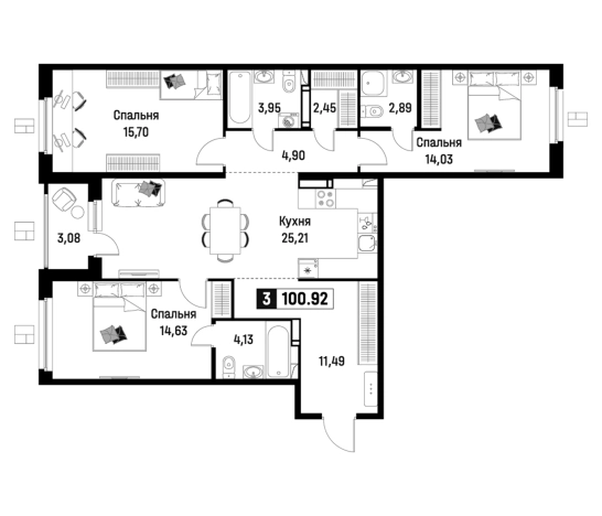 Купить многокомнатную квартиру в Всеволожске. Вариант № 6866673, 0, площадь -  квм, цена 17198055 рублей