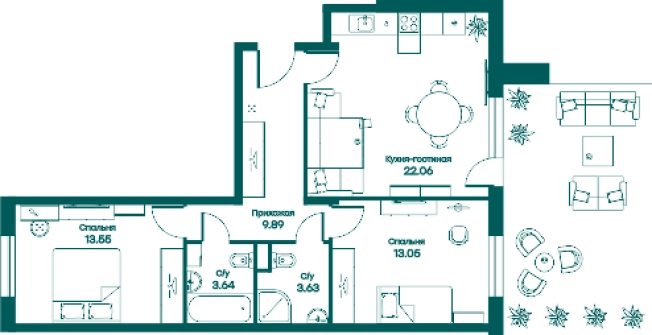 Купить трехкомнатную квартиру в Одинцове. Вариант № 75353, 0, площадь - квм, цена 11300400 рублей
