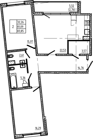 Купить двухкомнатную квартиру в ЖК Регенбоген в Санкт-Петербурге. Вариант № 7598264, 0, площадь -  квм, цена 33722357 рублей