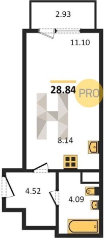 Купить Студию в ЖК Чкалов в Удмуртской Республике. Вариант № 65652, 0, площадь -  квм, цена 2092300 рублей