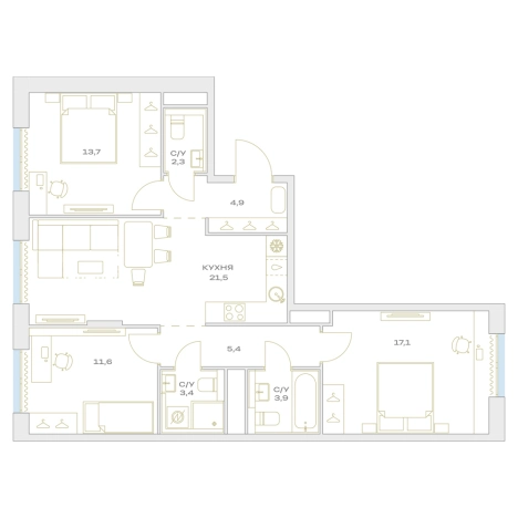 Купить квартиру в ЖК Детали в Москве. Вариант № 10095039, 0, площадь -  квм, цена 21014113 рублей