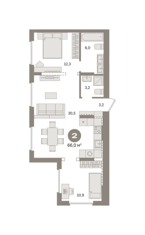 Купить двухкомнатную квартиру в ЖК Первый квартал. Вторая очередь в Московской области. Вариант № 8538951, 0, площадь -  квм, цена 11050000 рублей