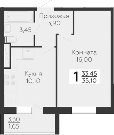 Купить однокомнатную квартиру в Всеволожске. Вариант № 6853351, 0, площадь -  квм, цена 4935060 рублей
