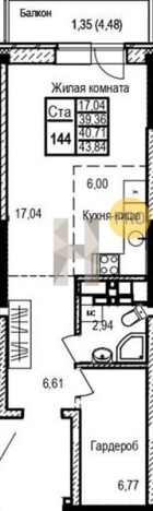 Купить Студию в новостройках в ЖК Сказка в Ижевске. Вариант № 71685, 0, площадь -  квм, цена 3040950 рублей