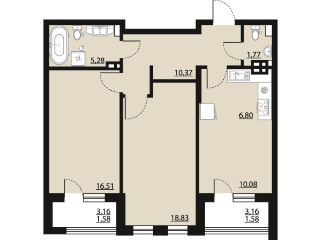 Купить квартиру в новостройках в ЖК Бунин в Воронеже. Вариант № 120775, 0, площадь -  квм, цена 10341672 рублей