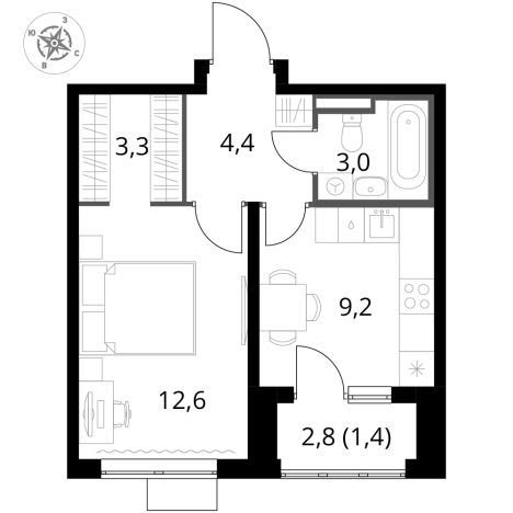 Купить квартиру в ЖК 1-й Донской в Московской области. Вариант № 9905692, 0, площадь -  квм, цена 10671720 рублей