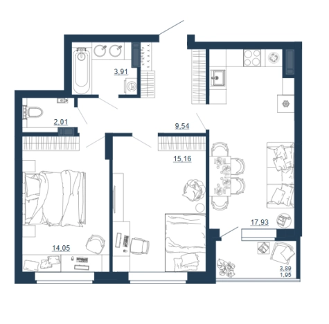 Купить квартиру на улице Московский проспект в Воронеже. Вариант № 106350, 0, площадь -  квм, цена 8843350 рублей