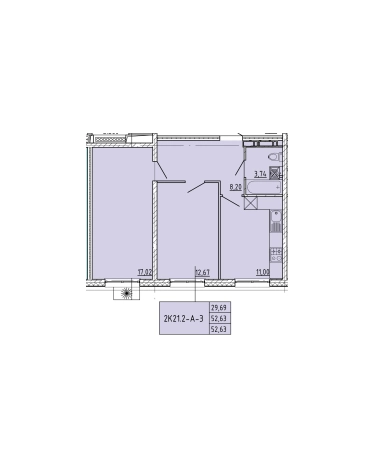 Купить двухкомнатную квартиру в районе Октябрьский в Пензе. Вариант № 86813, 0, площадь - квм, цена 5368260 рублей