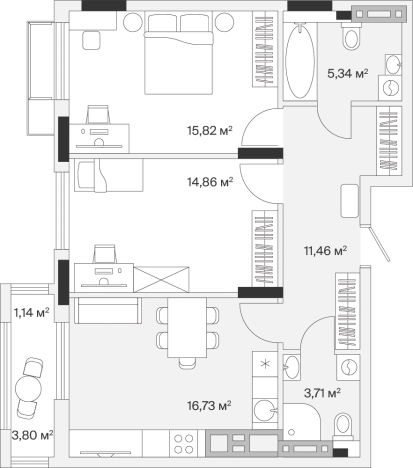 Купить квартиру в новостройках на улице Весенняя в Калининграде. Вариант № 100810, 0, площадь -  квм, цена 11071585 рублей