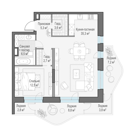 Купить квартиру в ЖК FORIVER в Москве. Вариант № 91548, 0, площадь -  квм, цена 52450000 рублей