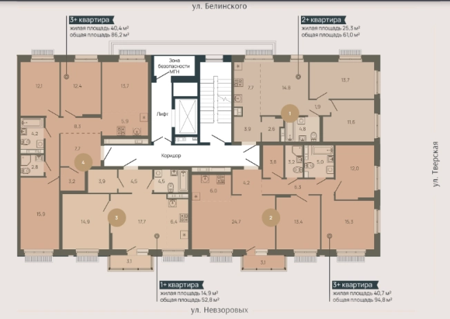 Купить квартиру в ЖК Клубный Дом "Резиденция" в Нижнем Новгороде. Вариант № 97683, 1, площадь -  квм, цена 24092064 рублей