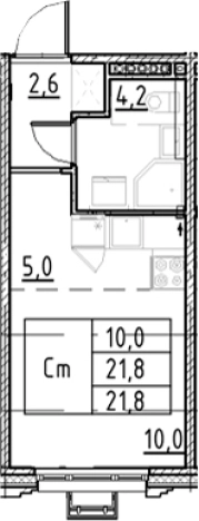 Купить Студию у метро Купчино в Санкт-Петербурге. Вариант № 9328589, 0, площадь -  квм, цена 5781905 рублей