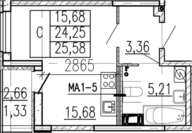 Купить Студию в ЖК Высота в Ленинградской области. Вариант № 9095610, 0, площадь -  квм, цена 3882000 рублей