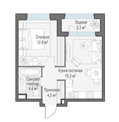 Купить двухкомнатную квартиру в новостройках в ЖК Белый Grad в Мытищах. Вариант № 166077, 0, площадь -  квм, цена 8650000 рублей