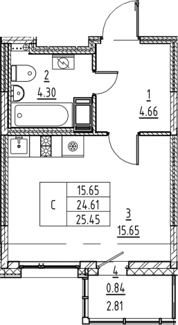 Купить Студию в ЖК Аквилон All in 3.0 в Санкт-Петербурге. Вариант № 6216571, 0, площадь -  квм, цена 5866149 рублей
