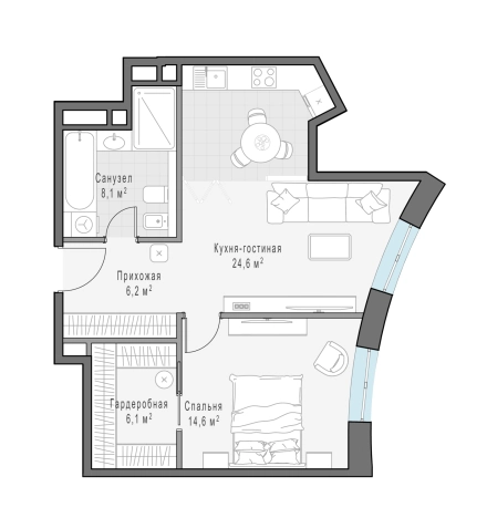 Купить однокомнатную квартиру в районе Сокол в Москве. Вариант № 71275, 0, площадь -  квм, цена 43510000 рублей