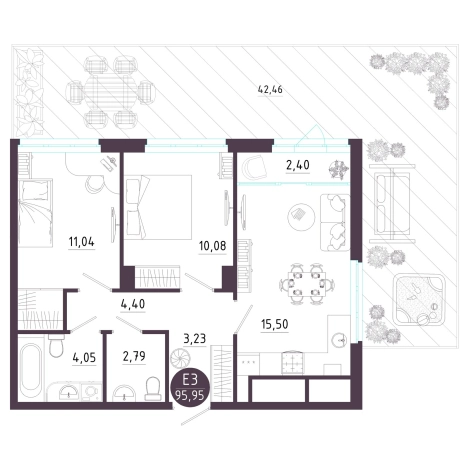 Купить квартиру в новостройках в ЖК "Крылья" в Рязани. Вариант № 124517, 0, площадь -  квм, цена 7450585 рублей