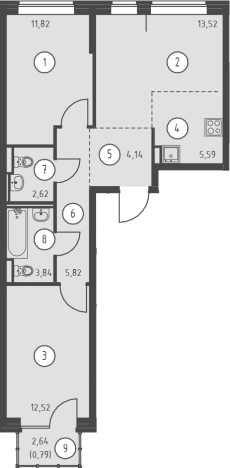 Купить трехкомнатную квартиру в ЖК Живи! В Рыбацком в Санкт-Петербурге. Вариант № 6632626, 0, площадь -  квм, цена 16180691 рублей