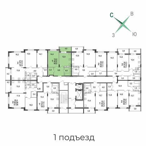 Купить квартиру в новостройках в Коврове. Вариант № 9334924, 3, площадь -  квм, цена 4525400 рублей