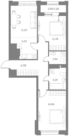 Купить двухкомнатную квартиру в новостройках в ЖК Аквилон Beside 2.0 в Москве. Вариант № 7675456, 0, площадь -  квм, цена 26189557 рублей