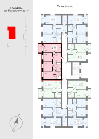 Купить трехкомнатную квартиру в новостройках в Владимирской области. Вариант № 7710930, 2, площадь -  квм, цена 10951595 рублей