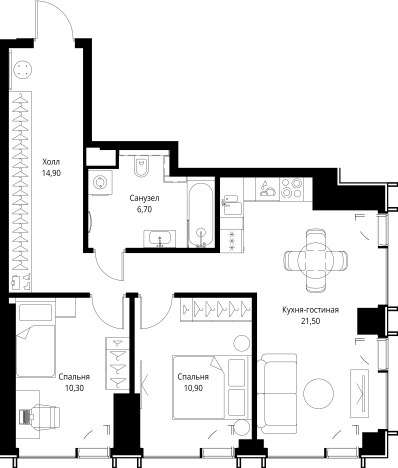 Купить квартиру у метро Аминьевская в Москве. Вариант № 5846083, 0, площадь -  квм, цена 33757500 рублей
