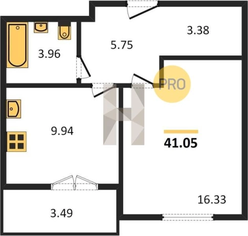 Купить однокомнатную квартиру в ЖК Калинка Парк в Ижевске. Вариант № 61240, 0, площадь -  квм, цена 4100000 рублей