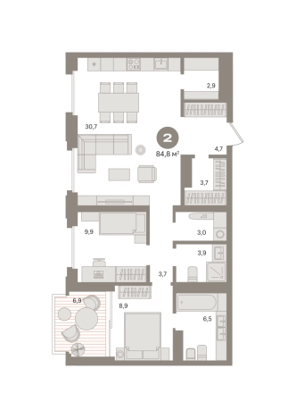 Купить двухкомнатную квартиру у метро Фонвизинская в Москве. Вариант № 8625378, 0, площадь -  квм, цена 34430000 рублей