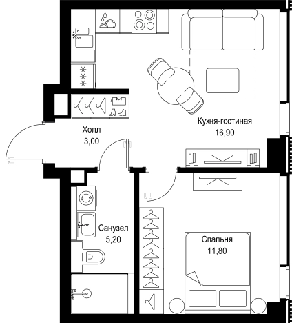 Купить однокомнатную квартиру в новостройках у метро Тушинская в Москве. Вариант № 3091470, 0, площадь -  квм, цена 20394630 рублей