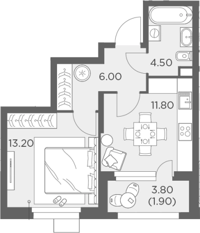 Купить однокомнатную квартиру у метро Медведково в Мытищах. Вариант № 131084, 0, площадь - квм, цена 10142880 рублей