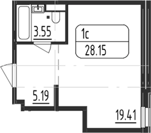 . Вариант № 6209678, 0, площадь - 28.15 квм, цена 7716478 рублей
