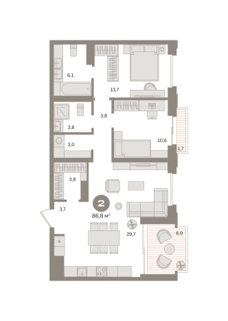 Купить двухкомнатную квартиру у метро Фонвизинская в Москве. Вариант № 110738, 0, площадь -  квм, цена 33360000 рублей