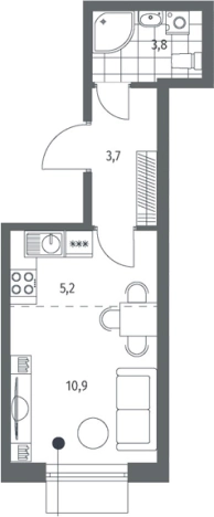 . Вариант № 9323774, 0, площадь - 23.6 квм, цена 10089000 рублей