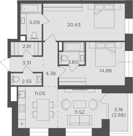 Купить квартиру в новостройках в ЖК FORIVER в Москве. Вариант № 107925, 0, площадь -  квм, цена 44430540 рублей