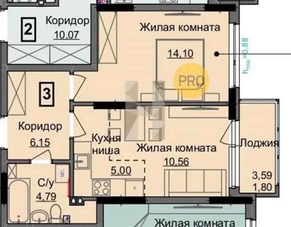 Купить однокомнатную квартиру в новостройках на улице Парковая в Ижевске. Вариант № 71585, 0, площадь -  квм, цена 3480000 рублей