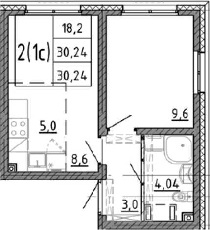 Купить двухкомнатную квартиру в новостройках у метро Академическая в Санкт-Петербурге. Вариант № 7604326, 0, площадь -  квм, цена 6385176 рублей