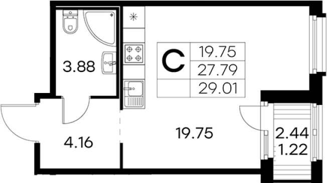 Купить Студию в ЖК GloraХ Парголово в Санкт-Петербурге. Вариант № 4807032, 0, площадь -  квм, цена 6649999 рублей