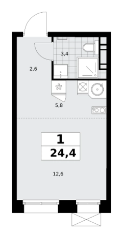Купить однокомнатную квартиру в новостройках у метро Бунинская аллея в Москве. Вариант № 836391, 0, площадь -  квм, цена 10604240 рублей