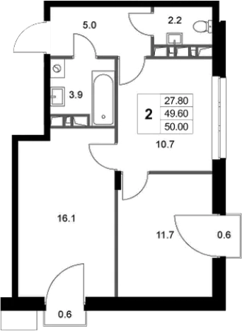 Купить двухкомнатную квартиру в новостройках в Люберцах. Вариант № 138313, 0, площадь -  квм, цена 9163750 рублей