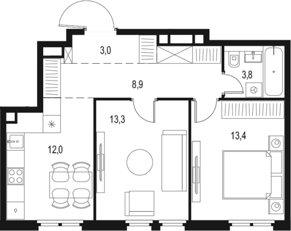 Купить двухкомнатную квартиру в ЖК Level Нижегородская в Москве. Вариант № 3584014, 0, площадь - квм, цена 19517857 рублей
