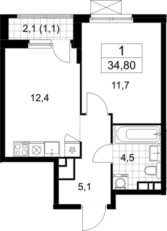 Купить квартиру у метро Прокшино в Москве. Вариант № 3790679, 0, площадь -  квм, цена 12393568 рублей