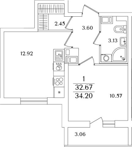 Купить двухкомнатную квартиру в новостройках в ЖК Кинопарк в Санкт-Петербурге. Вариант № 6712938, 0, площадь -  квм, цена 12084216 рублей
