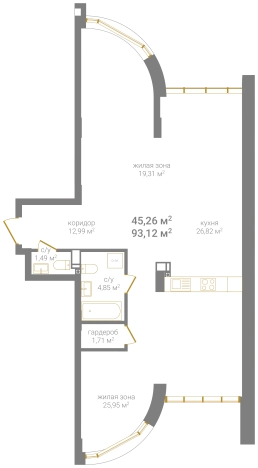 Купить квартиру в новостройках в ЖК КМ Дом на Барминской в Нижнем Новгороде. Вариант № 94311, 0, площадь -  квм, цена 30264000 рублей