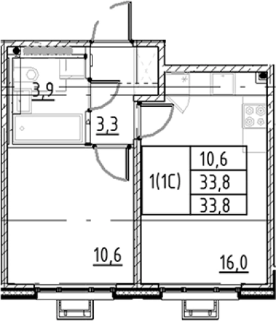 Купить квартиру в новостройках у метро Купчино в Санкт-Петербурге. Вариант № 7597832, 0, площадь -  квм, цена 7881889 рублей