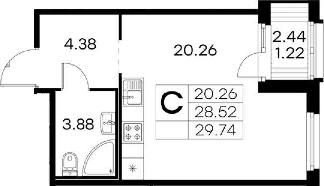 Купить Студию в ЖК GloraХ Парголово в Санкт-Петербурге. Вариант № 4807119, 0, площадь -  квм, цена 6879999 рублей