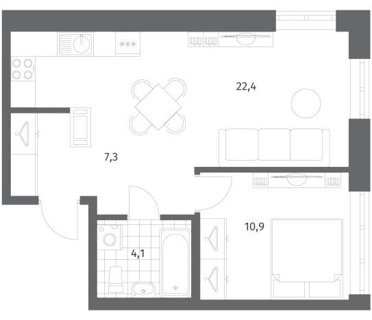 Купить двухкомнатную квартиру в ЖК NEWПИТЕР в Ленинградской области. Вариант № 5258612, 0, площадь -  квм, цена 8102000 рублей