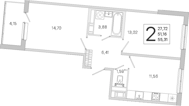 Купить двухкомнатную квартиру в новостройках в ЖК ЮгТаун. Олимпийские кварталы в Санкт-Петербурге. Вариант № 9638707, 0, площадь -  квм, цена 11720756 рублей